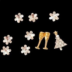 NEW Origami Owl Lot of 9 Assorted Charms - Champagne - Flowers